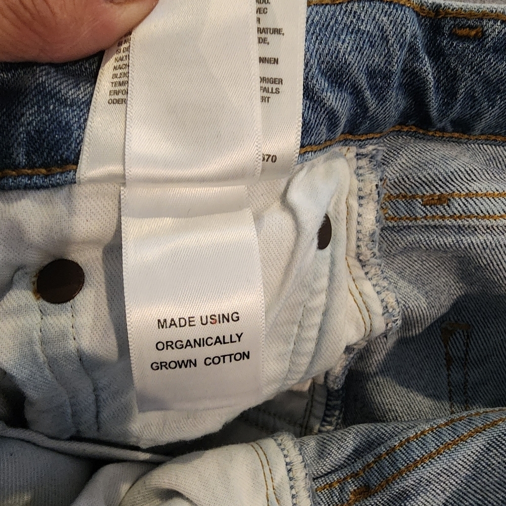 AGOLDE RILEY HIGH RISE CROPPED DISTRESSED LIGHT WASH JEANS WOMENS SZ 25 - Picture 6 of 16